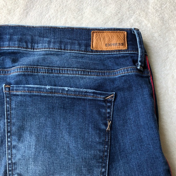 Express Tuxedo Stripe Raw Ankle Skinny Jeans - Picture 7 of 16